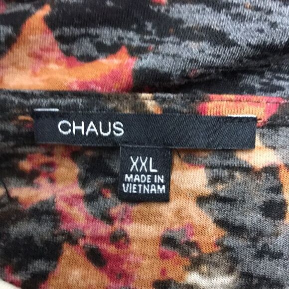 CHAUS A-Symmetrical Neckline Bold Print Top Size XXL - Picture 5 of 6